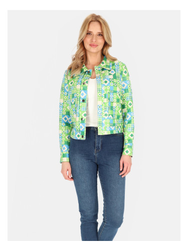 Дамско късо яке с геометрични шарки