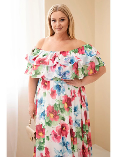 Рокля Kesi plus size maxi с волани