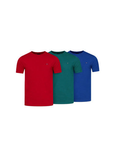 Starlee - Мъжка тениска с 3 броя, червена, тюркоазена, синя