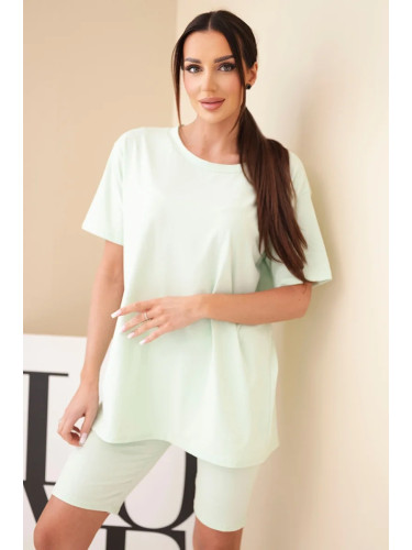 Жълт комплект с къс ръкав Kesi