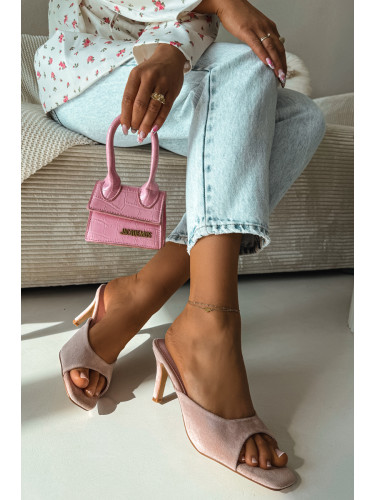 Дамски розови обувки на висок ток Revina