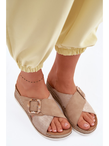 Дамски сандали на платформа с декоративна катарама Inblu