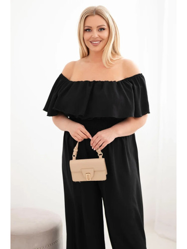 Дамски гащеризон с презрамки и големи размери