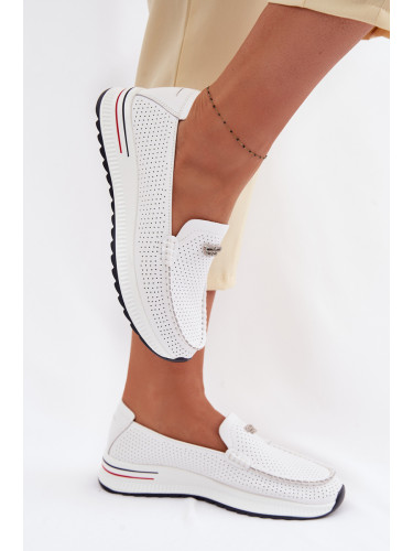 Дамски кожени мокасини EVENTO Demela бели