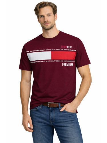 Мъжка тениска пуловер бордо