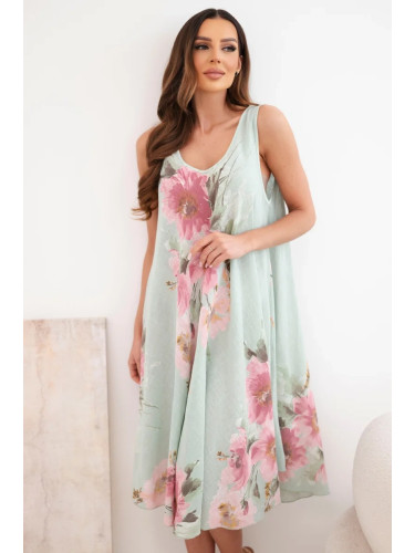 Дамска рокля Kesi с V-образно деколте