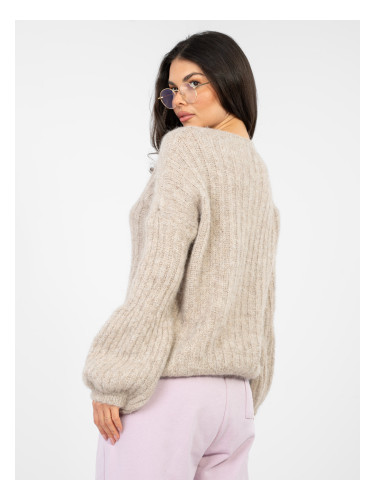 Тъмнобежов оувърсайз пуловер