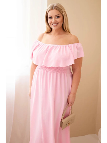 Дамска рокля с големи размери и волани Kesi Włoski