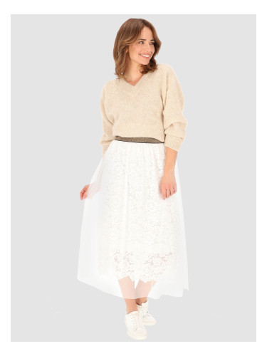 PERSO Дамска дантелена миди пола с подплата