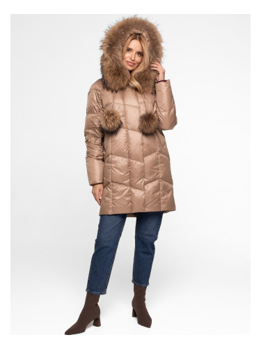 Дамско ватирано яке с козина