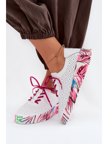 Дамски кожени обувки на платформа EVENTO