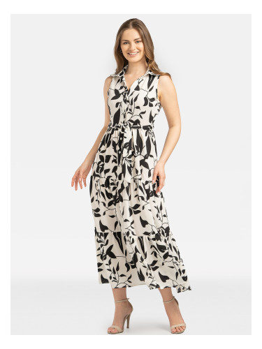 Дамска дълга рокля без ръкави с връзки