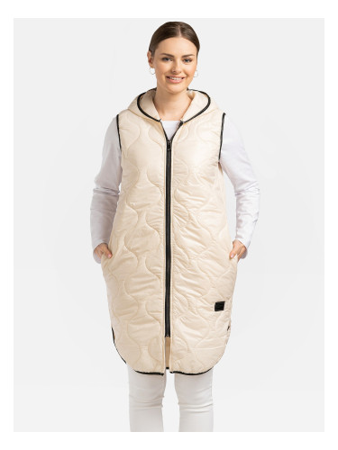 Дамски ватиран елек с качулка