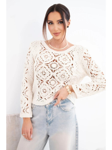 Дамски отворен летен пуловер с копчета