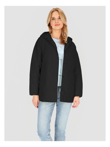 Дамско ватирано преходно яке с качулка