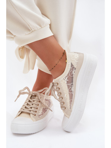 Дамски маратонки с връзки на платформа Lee Cooper