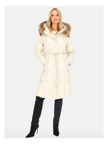 Дамско дълго палто с декоративен колан