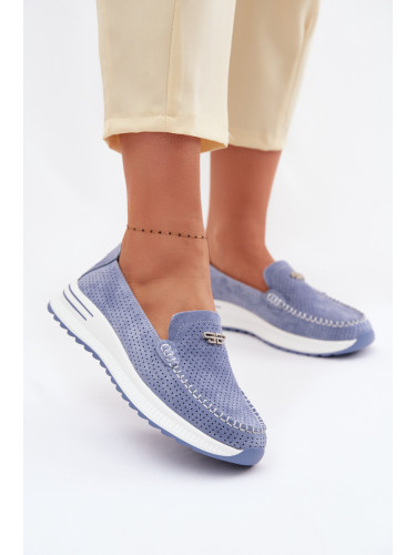 Дамски велурени мокасини