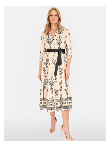 Дамска рокля с щампа и 3/4 ръкави