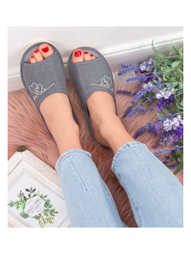 Дамски чехли Natural Style NS-093 сиви