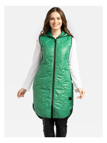 Дамски ватиран елек с качулка