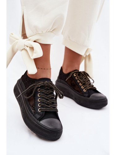 Дамски маратонки с връзки на платформа Lee Cooper