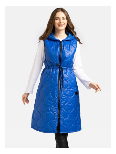 Дамски лек капитониран елек с качулка