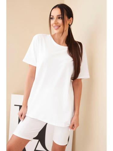 Дамски памучен комплект с тениска и шорти Kesi Włoski