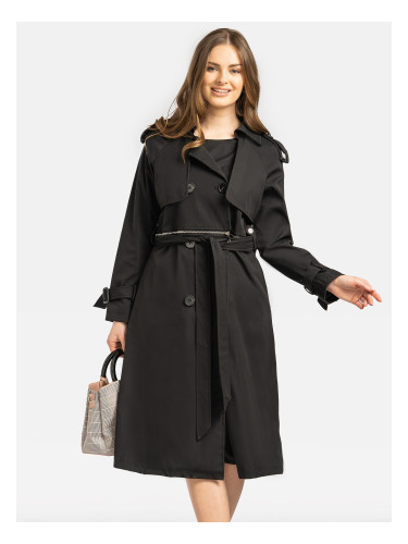 Дамски двуредно закопчаващ се тренчкот