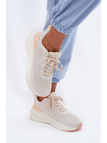 Дамски спортни маратонки на платформа Gelirae бежови