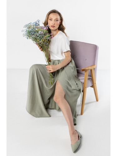 Дамска макси пола с цепка Awama A763