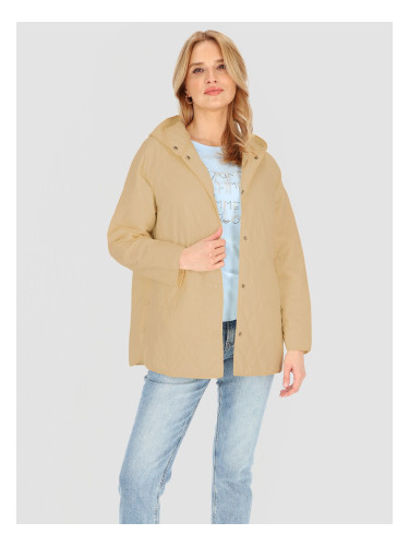 Дамско ватирано преходно яке с качулка