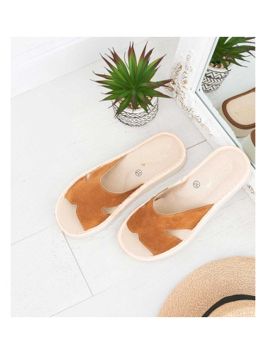 Дамски чехли Natural Style NS-118 червено-бежови