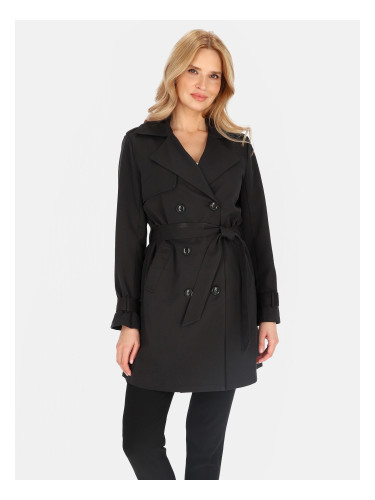 Дамски двуредно закопчаващ се тренчкот с колан