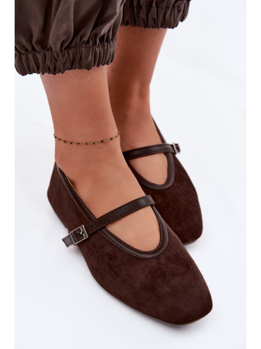 Еко велурени балерини Boto Felora с каишка