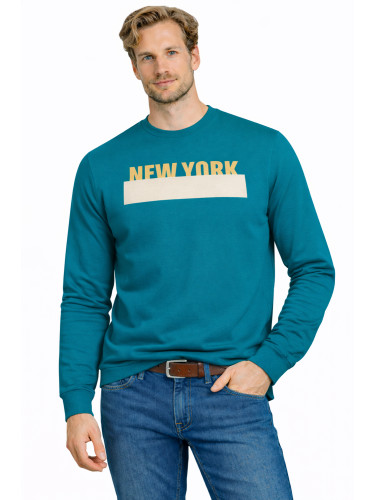 Мъжки суитшърт пуловер тюркоаз