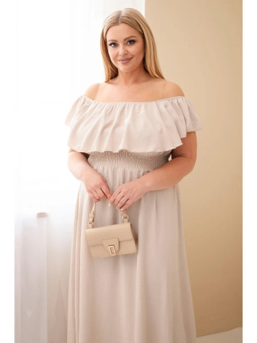 Макси рокля с волан и еластична талия