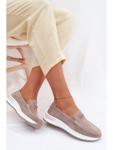 Дамски велурени мокасини Evento