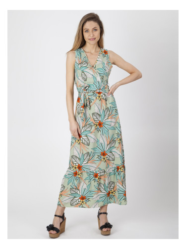 Дълга лека рокля с флорален мотив