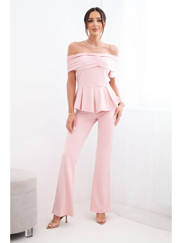 Дамски комплект Kesi с къс ръкав и шорти в жълто