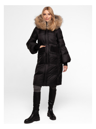 Дамско ватирано яке с кожена подплата