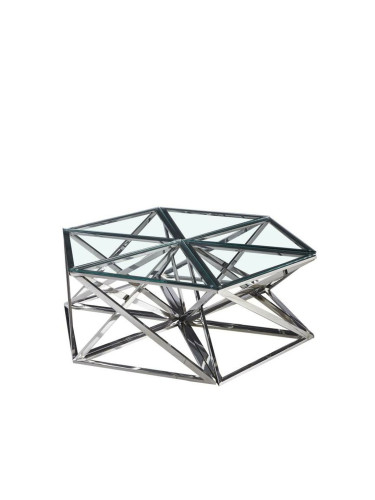 Помощна маса DKD Home Decor Кристал Стомана (6 pcs) (137.5 x 120.5 x 45.4 cm)