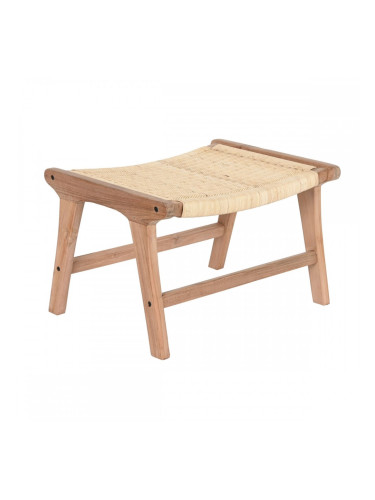 Табуретка DKD Home Decor Бял Кафяв Бежов Тик 65 x 47 x 40 cm