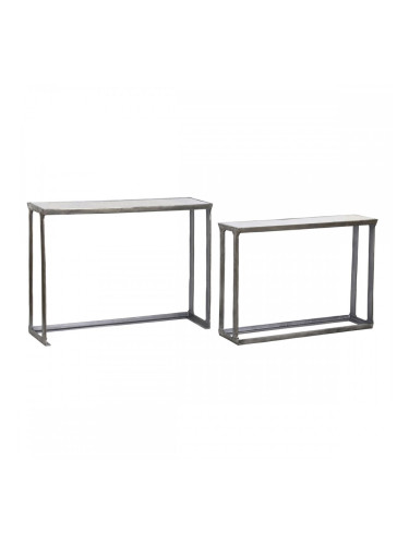 Комплект от 2 маси Home ESPRIT Бял Многоцветен Сребрист 107 x 30 x 81 cm 108 x 30 x 79 cm
