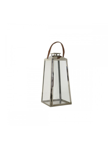 Latern DKD Home Decor Кафяв Сребрист Кожа Кристал Стомана Хромирано 30 x 30 x 66 cm