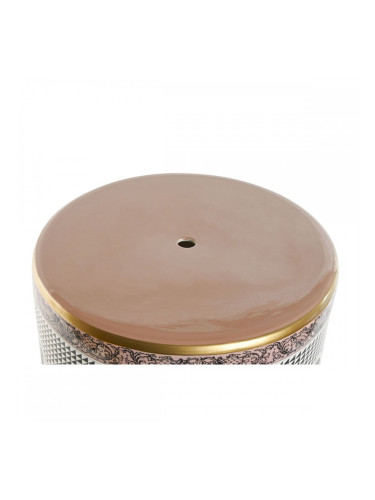 Помощна маса Home ESPRIT Бял Черен Златен Праскова Порцелан 33 x 33 x 42 cm