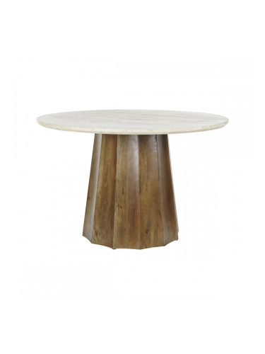 Трапезна маса DKD Home Decor Кафяв Черен Бежов Мрамор Дърво манго 120 x 120 x 78 cm 120 x 120 x 76 cm