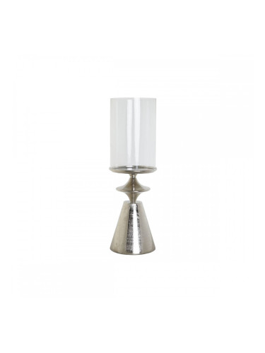 Поставка за свещ DKD Home Decor Сребрист Алуминий Кристал 21 x 21 x 66 cm
