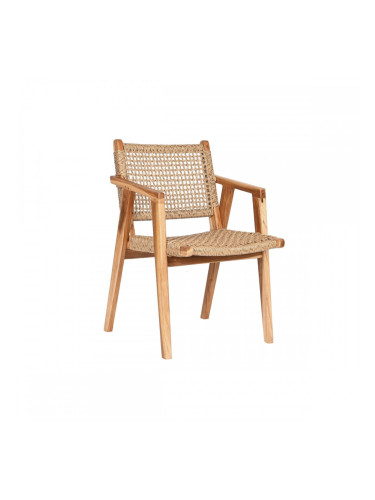 Стол с подклакътници DKD Home Decor Бежов Естествен 55 x 60 x 85 cm