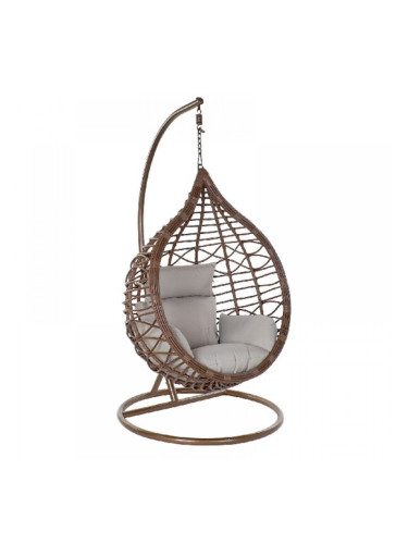 Висящ градински фотьойл DKD Home Decor Кафяв Сив Многоцветен Тъмно сив Алуминий синтетичен ратан 100 x 78 x 120 cm 100 x 70 x 18